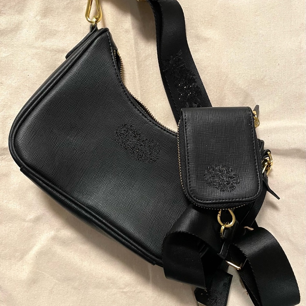 Shoulder bag with gold accents